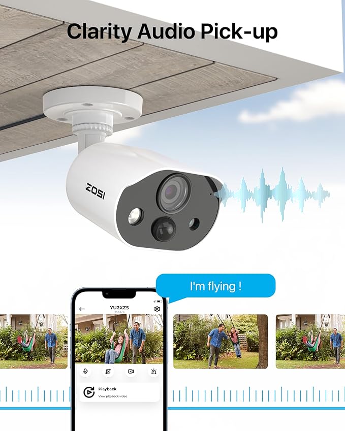 ZOSI C303 8CH Home Security Camera System with Audio, Person Vehicle Detection, Night Vision, Light & Sound Siren, 8pcs 1080P Outdoor Cameras, 8CH 3K Lite H.265+ DVR with 1TB SSD for 24/7 Recording