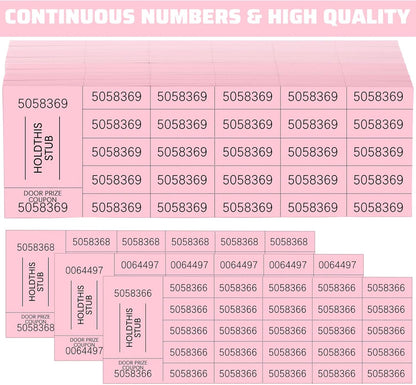 Kosiz 504 Sheets 25 Bid Raffle Ticket with Different Numbers Per Sheet Chinese Auction Tickets for Events Church Basket Auction Silent (Pink)
