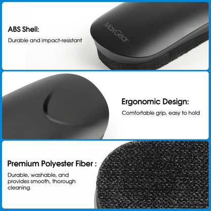 MaxGear Dry Erase Eraser, Magnetic Whiteboard Eraser for Glass Board, Dry Erase Board, Dry Erase Board, Chalkboard Wiper with Built-in Magnet, Teacher Supplies for School, Office, Home, Black, 2 Pack