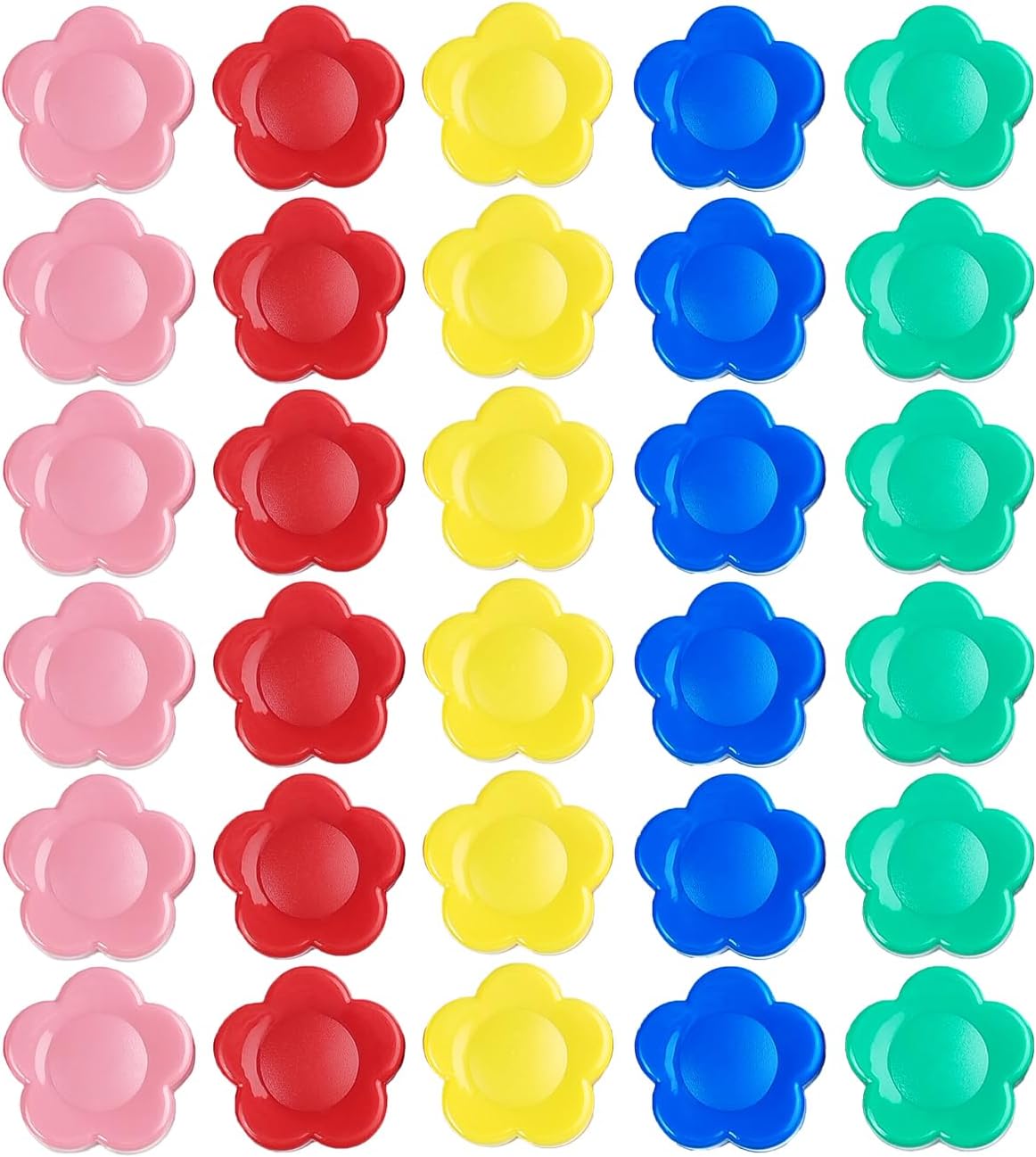 Qualsen Fridge Magnets, Flower Shape Cute Magnets for Fridge Magnet, Refrigerator, Small Magnet for Whiteboard for Kids,Locker, White Board, Kitchen, Office, Classroom (5 Colors)