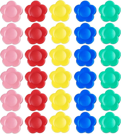 Qualsen Fridge Magnets, Flower Shape Cute Magnets for Fridge Magnet, Refrigerator, Small Magnet for Whiteboard for Kids,Locker, White Board, Kitchen, Office, Classroom (5 Colors)