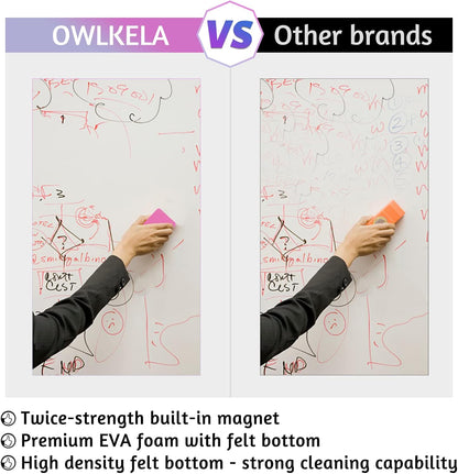 72 Pack Whiteboard Eraser for Kids and Adults, Washable and Reusable Magnetic Whiteboard Eraser for Cleaning Dry Erase Markers on Magnetic Soft Whiteboard, Glass Whiteboard and Dry Erase Board