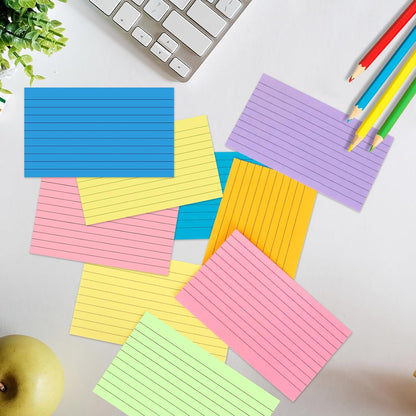 Bignc Index Cards Colored Notecards, 3 X 5 Inch Ruled Color Note Cards for School, Home & Office, Multi Colors Flashcards, Colorful Notecards,Pink Index Card Ruled, Purple Lined Flash Cards (1260)