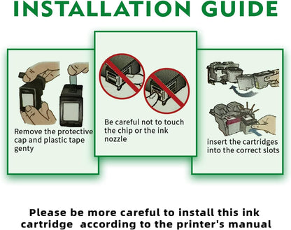 Replacement for HP 62xl Ink Cartridge Combo Pack - High Yield Ink Cartridges Compatible for hp Ink 62, Envy 5540 7640 7645 5660 OfficeJet 200 250 5740 Ink, Black, Tri-Color, 2 Pack