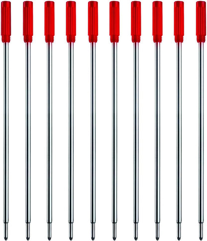 Red Ink Refills (10pcs), Replaceable Pens Refills, 1mm Medium Tip - Red