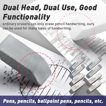 Premium Sand Erasers - Set of 8 Frosted Erasers for Pens, Fountain Pens, and Ink - Special School and Office Supplies for Correction - Colored Pencil and Ink Eraser