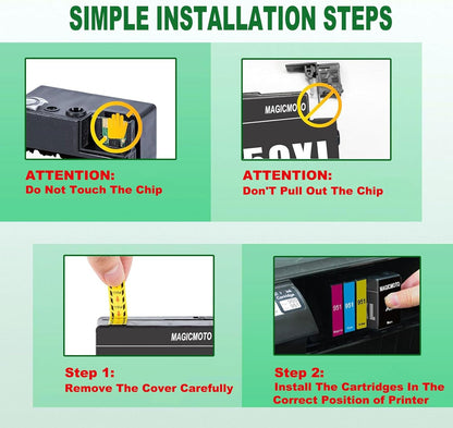 4 Pack 950XL 951XL Ink Cartridges Combo Pack Replacement for HP 950 951 Ink Cartridges for HP OfficeJet Pro 8100 8110 8600 8610 8615 8616 8620 8625 8630 8640 8660 251DW 276DW 271DW, (BK, C, M, Y)