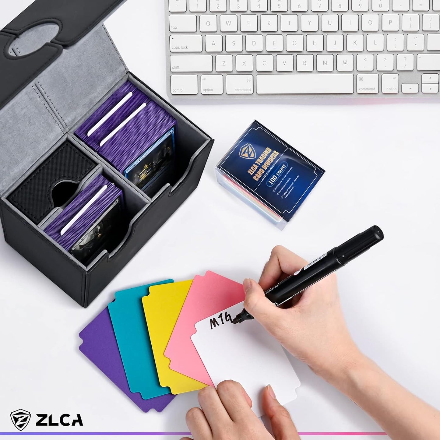 ZLCA Trading Card Dividers, Playing Card Page Dividers with Tabs, Plastic Card Separator for Storage Box Folder Record Baseball Games Sports Card 2.75 x 3.76 Inch (100, Corlorful)