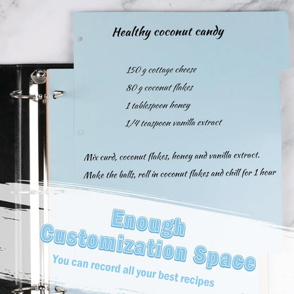 12 Sheet Recipe Dividers for 3 Ring Binder with 4 Tabs 9 3/4”×11” Paper Recipe Binder Dividers Blank Recipe Organizer Personalized Family Recipe Binder for Kitchen (Morandi)