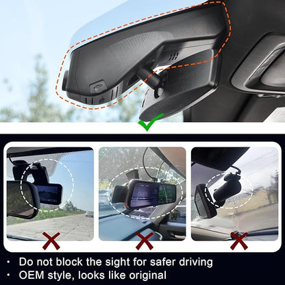 Front 4K & Rear 1080P Dash Cam Custom fit for GMC Yukon, Yukon XL 2021-2022 (Model B), SLE SLT AT4 Denali, Integrated OEM Look, UHD 2160P Video, G-Sensor, Loop Recording, 128GB Card