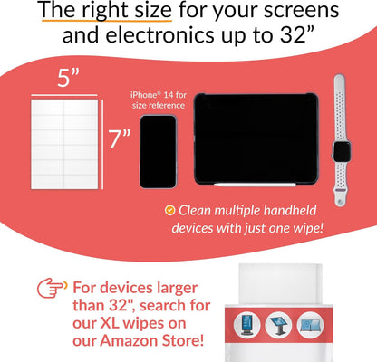 iCloth 70% Isopropyl Alcohol Large Screen and Electronics Wipes, Lint-Free, Streak-Free, Fast-Drying, Removes Dust and Fingerprints (50 Wipes)