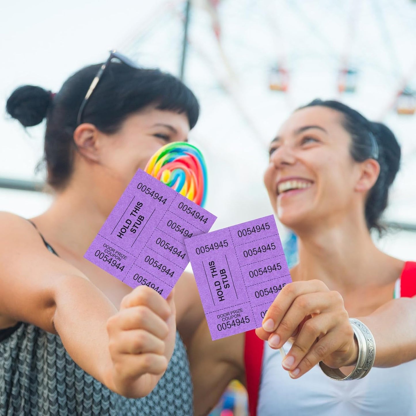 Kosiz 504 Sheets 5 Bid Raffle Ticket with Different Numbers Per Sheet Chinese Auction Tickets for Events Church Basket Auction Silent (Deep Purple)