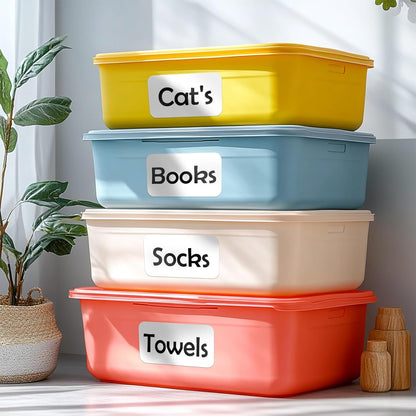 100Pcs Large White Labels for Storage Bins,6x4 Inch Removable Labels,Large Labels for Blank Box,Strong Adhesive Tear Resistant No Residue Blank Labels (White)