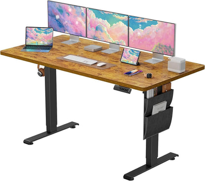 Marsail Standing Desk Adjustable Height Home Office Desk,‎63x24 Inch Electric Standing Desk with Storage Bag,Headphone Hook for Computer Workstations