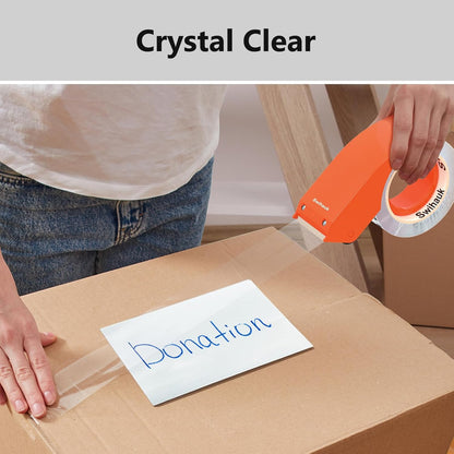 Swihauk 1.88 in x 66.6 YDs Heavy Duty Packing Tape with Dispenser, Strong & Durable Shipping Tape, Packaging Tape, Clear Package Tape for Shipping Moving Storage and Mailing, 6 Roll + 2 Dispenser