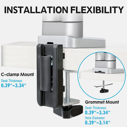 MOUNTUP Dual Monitor Desk Mount, Die-Cast Aluminum Fully Adjustable Double Monitor Arm with Gas Spring, Computer Monitor Stand Fits 2 Screen 17 to 32 inch - Each Arm Holds 3.3-17.6LBS, MU0024