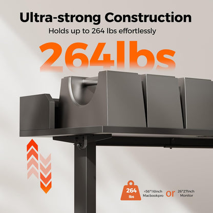 Agilestic L Shaped Standing Desk, Adjustable Height Corner Gaming Desk with Shelf, Sit Stand Up Desk, 63 x 55 Inch Home Office Computer Table, Black