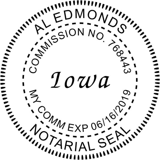 Iowa Round Notary Stamp | Official State Notary Stamp | Official Seals | Meets State Specifications (Iowa, Round Stamp)