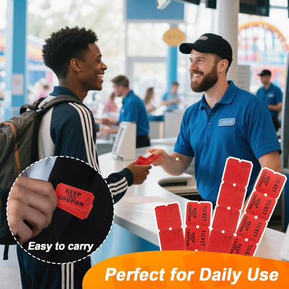 200PCS Double Roll Raffle Tickets - 50/50 Writable Raffle Tickets Perforated Line Consecutive Numbers Tearable Suitable for Raffles, Events, Carnivals, Entry, Party, Lottery, Prizes, Red