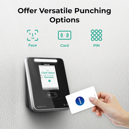 ANVIZ Time Clocks for Employees Small Business - FacePass 7 Pro Biometric Clock in and Out Machine - Face + RFID + Pin Punching in one, Support Door Access, Forever Free Cloud Software