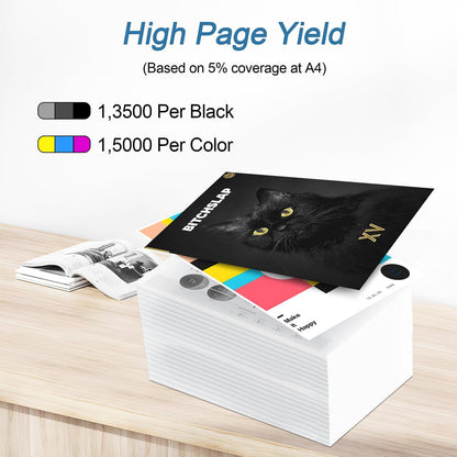 650A Toner Cartridges(with Chip) 4 Pack Compatible with 650A Toner Cartridges CE270A CE271A CE272A CE273A for Enterprise CP5525 CP5520 M750 Printer (Black Cyan Magenta Yellow)