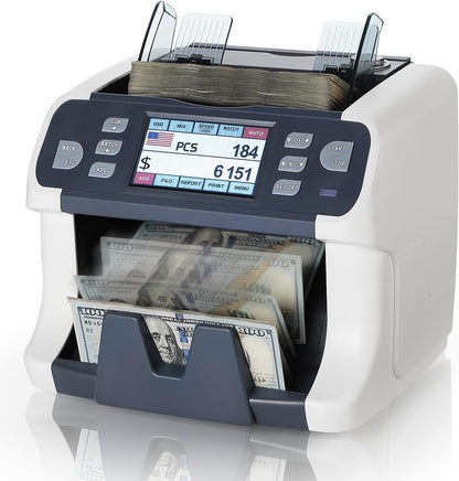 MUNBYN IMC41 Money Counter Machine Mixed Denomination, Value Counting, Multi Currency Mixed Bill Counter, CIS/UV/IR/MG/MT Detection, USD/Euro/CAD/MXN Cash Counter for Business, 2 Years Warranty