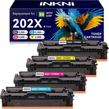 202X Toner Cartridges CF500X - Compatible Replacement for HP 202X 202A for Color Laserjet Pro MFP M281fdw M254dw M281fdn M281cdw M280nw M254dn M254nw High Yield Toner Cartridge CF500A (with Chip )