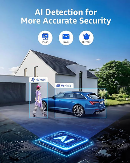 ANNKE 4K PoE Security Camera System, 12MP H.265+ 8CH NVR with 2TB Surveillance Grade HDD, 6Pcs 8MP IP Cams, Spotlight Color Night Vision, RTSP, IP67 Waterproof