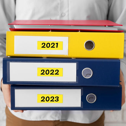 Yellow Rectangle Stickers 3 x 1 Inch Color Coding Labels Vinyl Roll Self-Adhesive Waterproof Removable 500 PCS