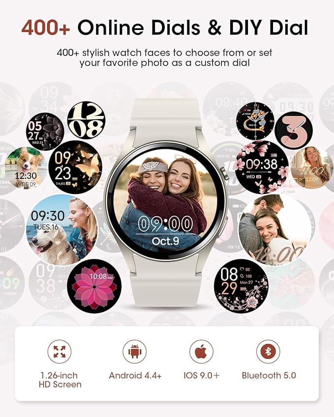 Smart Watches for Women/Men (Make/Answer Calls), Fitness Smart Watch with Heart Rate/SpO2/Sleep Monitor, Pedometer Tracker, 110+ Sport Modes Fitness Tracker Watch, Smartwatch for Android and iPhone