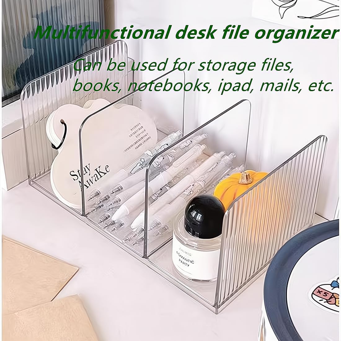 Acrylic Desk File Organizer,Office Desktop Binder File Folder Mail Organizer,Handbag Purse Book record Magazine Holder (2 Pack)