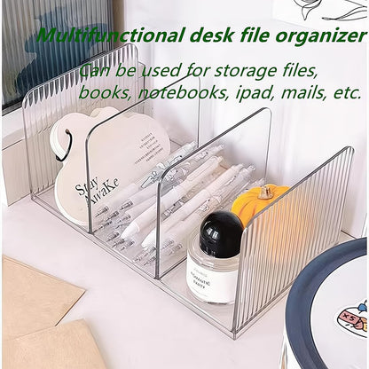 Acrylic Desk File Organizer,Office Desktop Binder File Folder Mail Organizer,Handbag Purse Book record Magazine Holder (2 Pack)