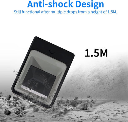 Handsfree 2D 1D Barcode Scanner,Alacrity QR Omnidirectional Desktop Bar Code Reader Scanner, Capture Barcodes from Mobile Phone Screen, Black