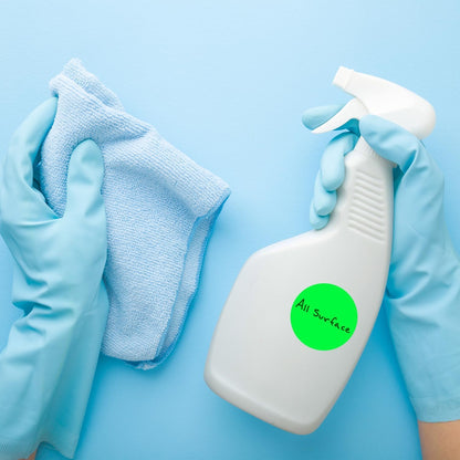 ChromaLabel 2 Inch Round Colored Stickers, High Visibility Green Dot Labels for Color Coding, Writable Circle Stickers - 500 Sticker Dots per Roll, Matte Finish Fluorescent Green - Case of 10