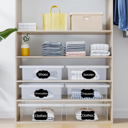 Black Labels Stickers, 250 PCS 3" x 2" Fancy Shape Sticker for Storage Box or Food Jars Holiday Present Christmas Gift Tags