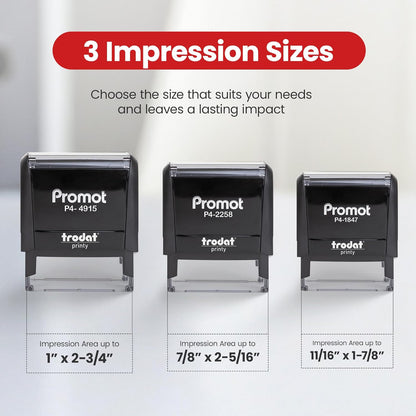 Promot Self Inking Custom Stamp - Up to 4 Lines of Personalized Text, Customized Address Stamp with Easy to Change Ink Cartridge (Extra Large)