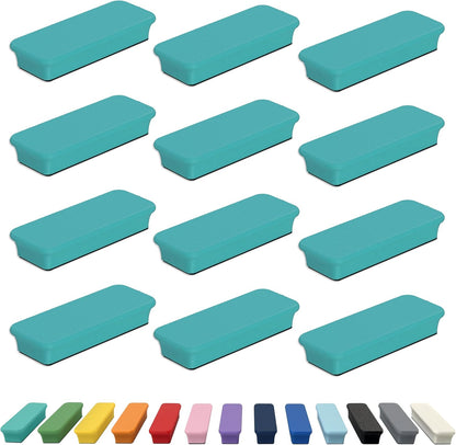 Glassboard Studio Mega Magnets - Neodymium - Heavy Duty, Colorful, Ergonomic, Ideal for Crafting, Quilting, and as Magnetic Knife Holders (12, Seaside Teal Bar)