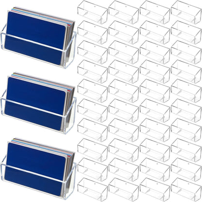 Thenshop 64 Pack Business Card Holder Desktop Business Card Stand Acrylic Holder Stand Clear Postcard Display for Home Office Desk Table(Hanging Style)