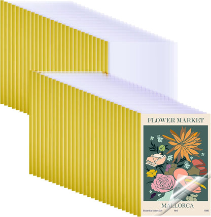 Thenshop 100 Pcs Clear Report Covers with Sliding Bars Sliding Bar File Folder Binder Plastic Report Folder for File Paper Book Resume Letter Office, 30 Sheet Capacity(Yellow)