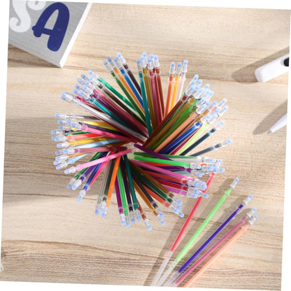 100pcs Premium Glitter Gel Pen Refills 0. 8mm Medium Point Glitter Markers Colorful Smooth Writing Neon Pen for Crafting, Doodling, Drawing, and Adult Coloring Book