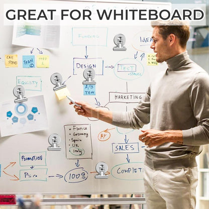 90 Pack Fridge Magnet Refrigerator Magnets, Strong Magnetic Clips Whiteboard Magnets, Magnet Clips Heavy Duty, Clip Magnets for Photo Displays, Home, Office, Classroom (Silver)