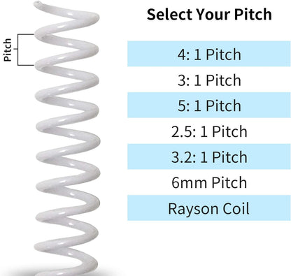 Rayson 5/16" Plastic Spiral Binding Coil, 40 Sheets Capacity, 4:1 Pitch 7.9mm White Coil Binding Spines for Business and Educational Purposes, Pack of 100