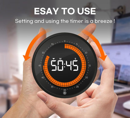 Digital Visual Timer, 60 min Countdown & Count up, Large Screen for Kids & Senior, Magnetic, Kitchen Cooking, Gym, Classroom, Productivity time Management Tool for Autism & ADHD