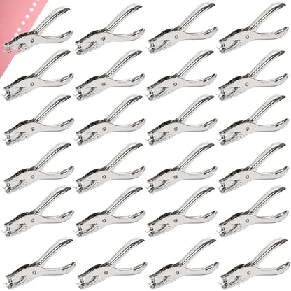 Jucoan 24 Pack Single Hole Punch,1/4 Inch Small Hole Punch, Metal Handheld One Hole Paper Puncher for Tags Tickets Home Office School Craft, 8 Sheets Capacity, 6 mm