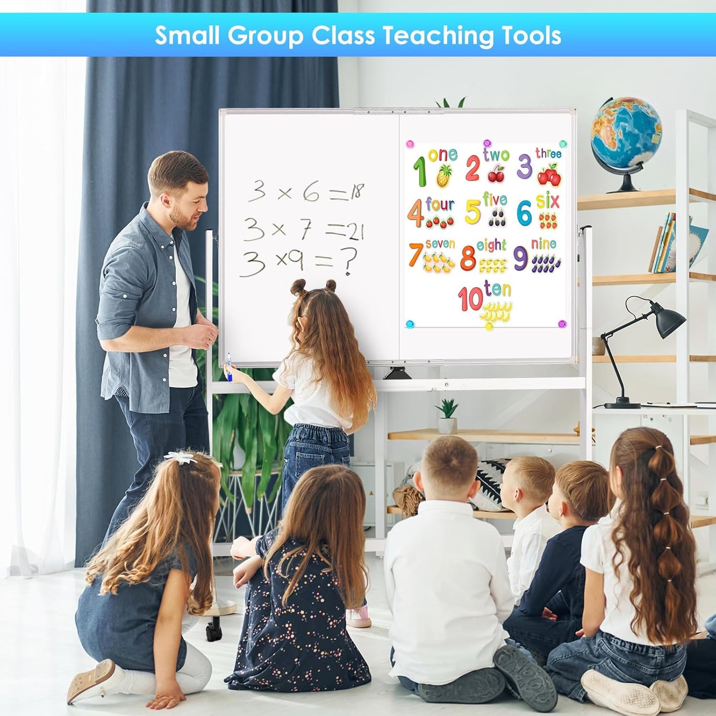 maxtek Rolling Whiteboard, 48x36 Large Magnetic White Board with Stands, Big Double-Sided White Board Dry Erase on Wheels for Homeschool, Home Office, Office, School (Silver, 48 x 36)