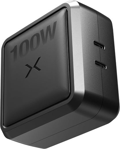 NOCO XGrid X100: 100W USB-C Charger – Dual Port GaN Power Adapter with PD 3.0, QC 4.0+, and PPS – Fast Charging with Smart Power Distribution – Foldable Wall Plug, UL Listed