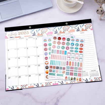 Lateefah Desk Calendar 2025-2026, Runs July 2025 to December 2026, 2025 Desk Pad Calendar with to-do List, 18 Monthly 17" x 12" Desk Calendar for School, Home or Office