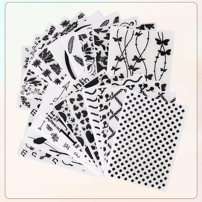 20 Pcs Embossing Folders,Embossing Folders for Card Making,Plastic Paper Card Stencils for Crafts Scrapbook Photo Album DIY,"5.8 x 4.1"(10 Classic + 10 Natural）
