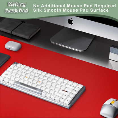 Boutilon Leather Desk Pad Protector,Non-Slip Mouse Pad,Laptop Desk Pad,Office Mouse Mat,Waterproof Leather Desk Blotter,Desk Writing Pad for Office and Home (M-Red,30"x14")