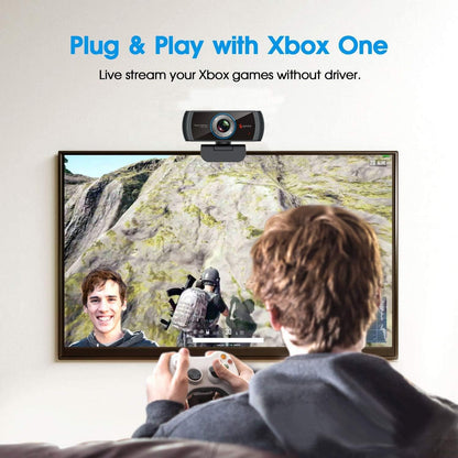 Angetube 1080P Webcam for Streaming, 920 PC Web Camera Calling Video Recording Cam for Windows Mac Conferencing Gaming Xbox Skype OBS Twitch Xsplit GoReact with Microphone & 100-Degree View Angle